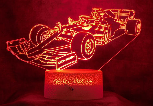Aston Martin 3-D Optical Illusion Multicolored LED Lamp
