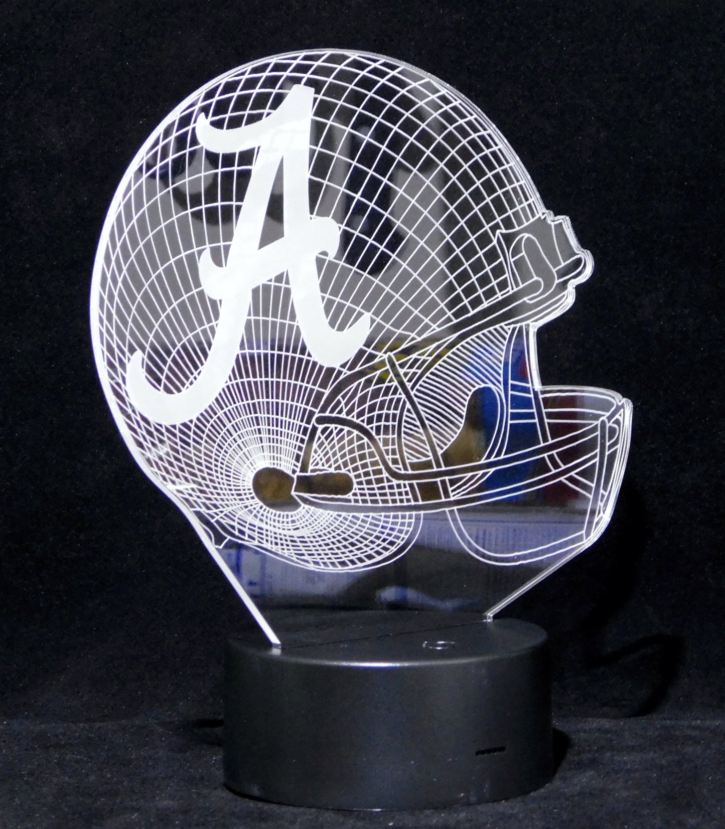 College League Football Helmet 3-D Optical Illusion Multicolored LED Lamp