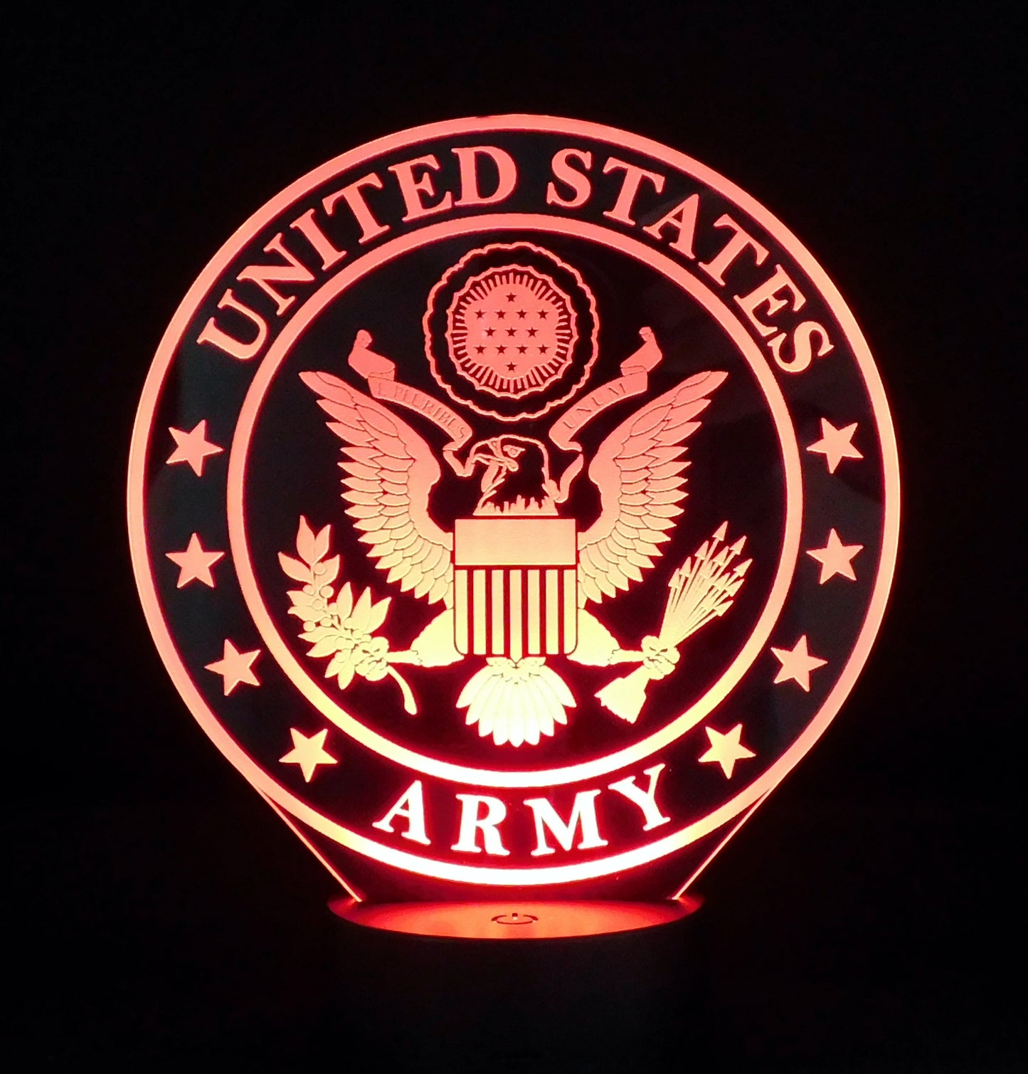 Army Logo 3-D Optical Illusion Multicolored Light