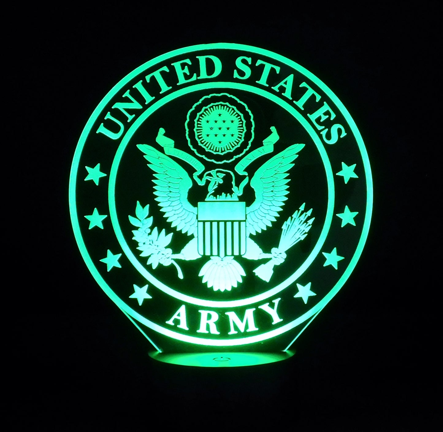 Army Logo 3-D Optical Illusion Multicolored Light