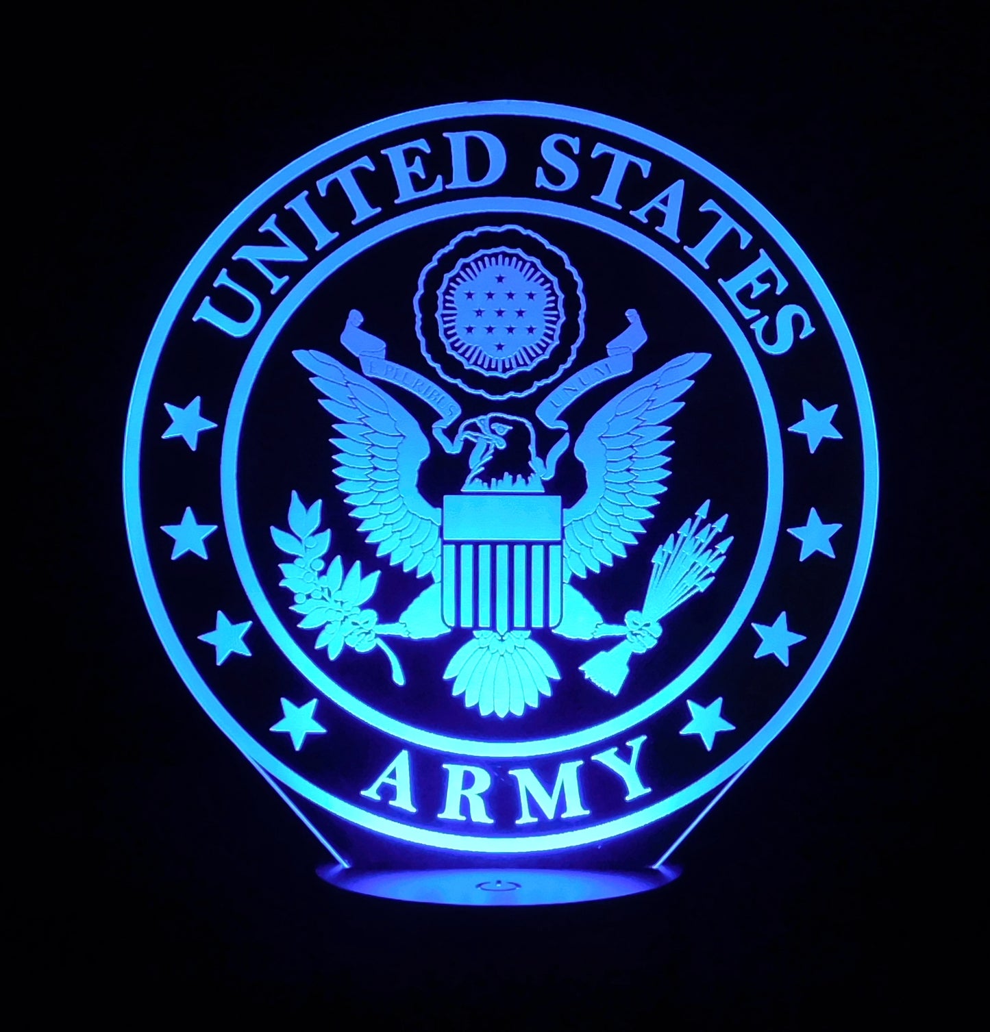 Army Logo 3-D Optical Illusion Multicolored Light