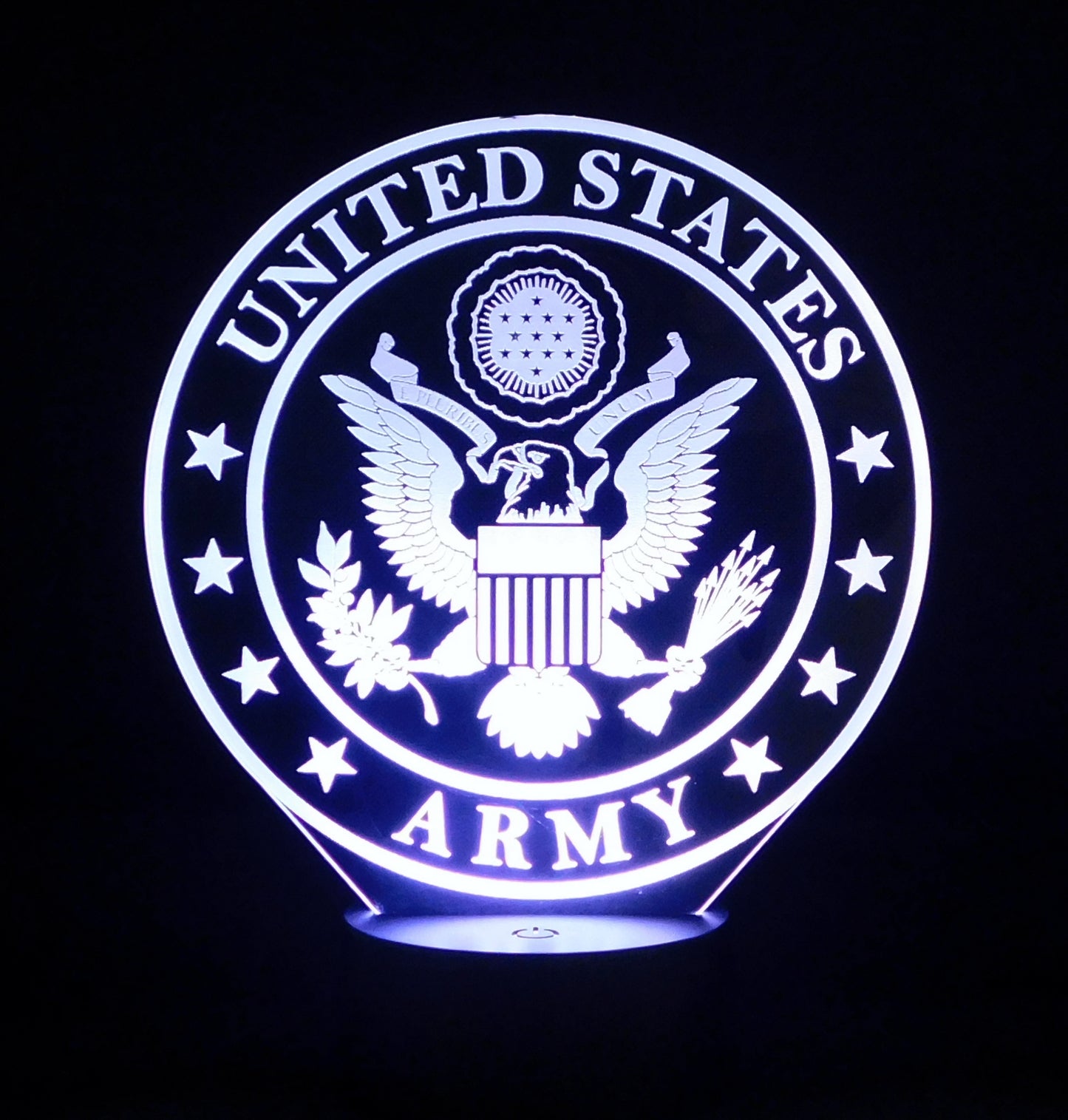 Army Logo 3-D Optical Illusion Multicolored Light