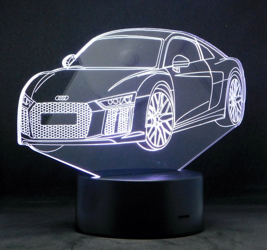 Audi R8 3-D Optical Illusion Multicolored Light