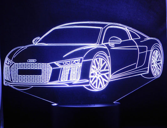 Audi R8 3-D Optical Illusion Multicolored Light