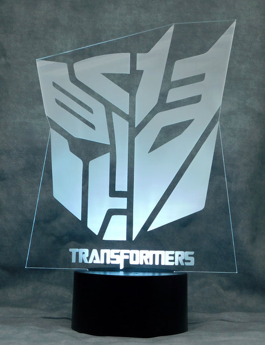 Autobot Decepticon Transformer 3-D Optical Illusion Multicolored Light