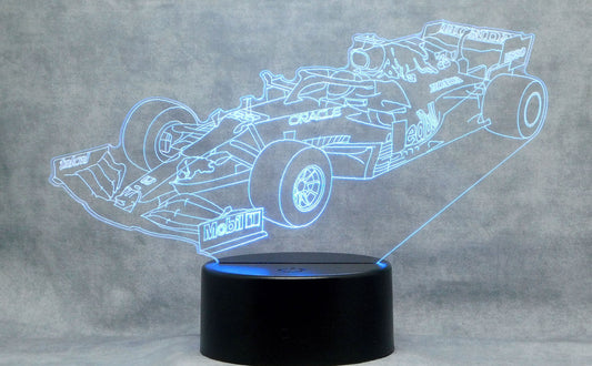 Red Bull F-1 Race Car 3-D Optical Illusion Multicolored Light