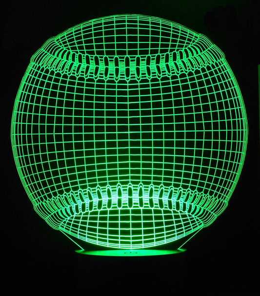 Baseball 3-D Optical Illusion Multicolored Light