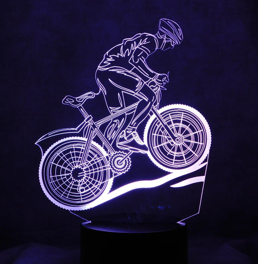 Bicycle Rider 3-D Optical Illusion Multicolored Light