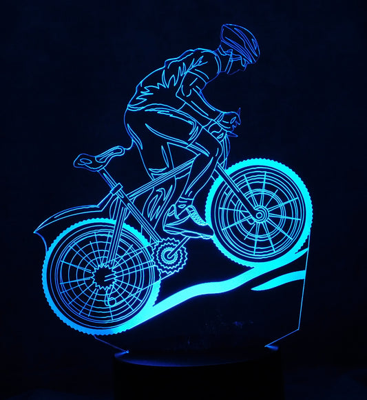Bicycle Rider 3-D Optical Illusion Multicolored Light