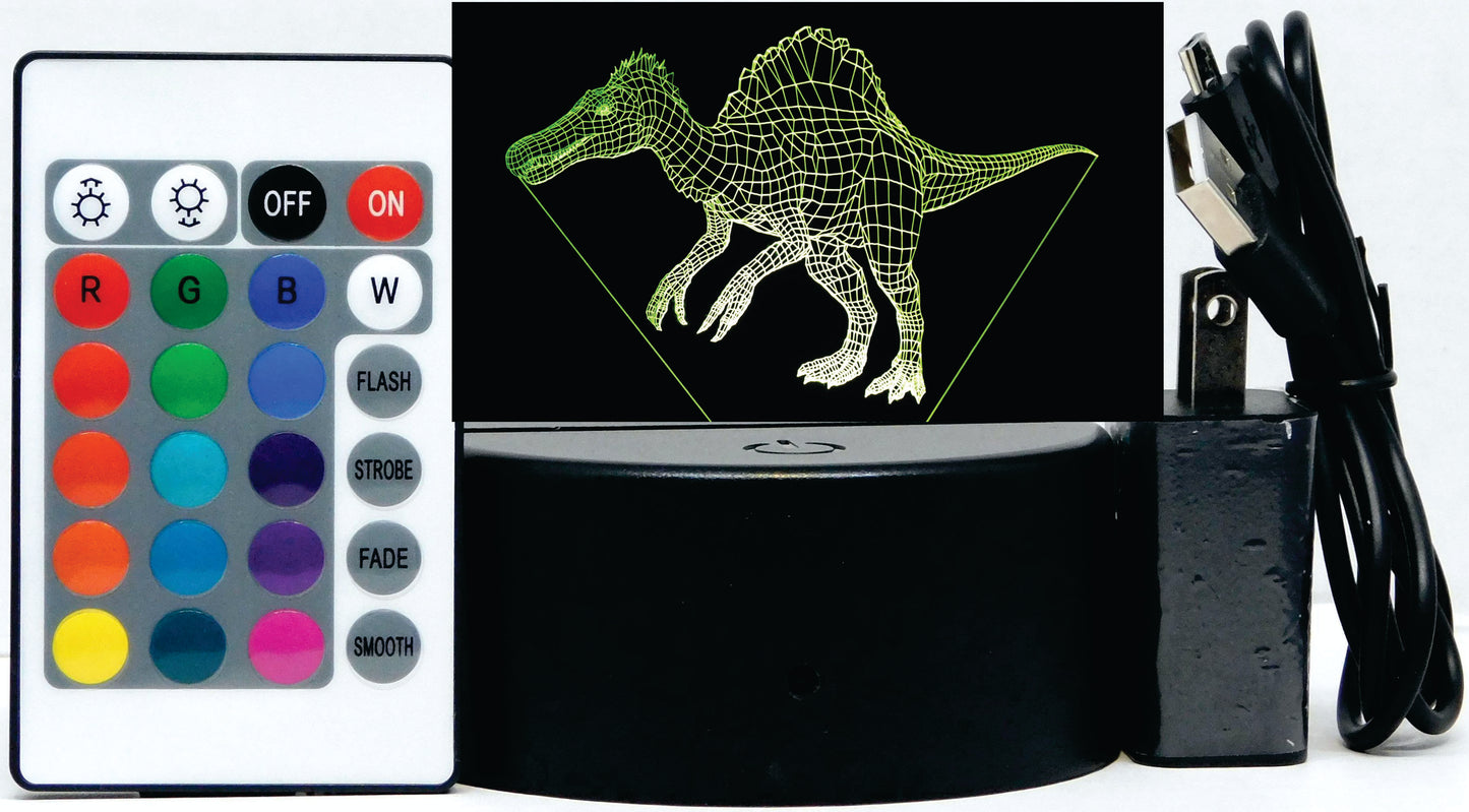 Dinosaurs 3-D Optical Illusion LED Desk, Table, Night Lamp