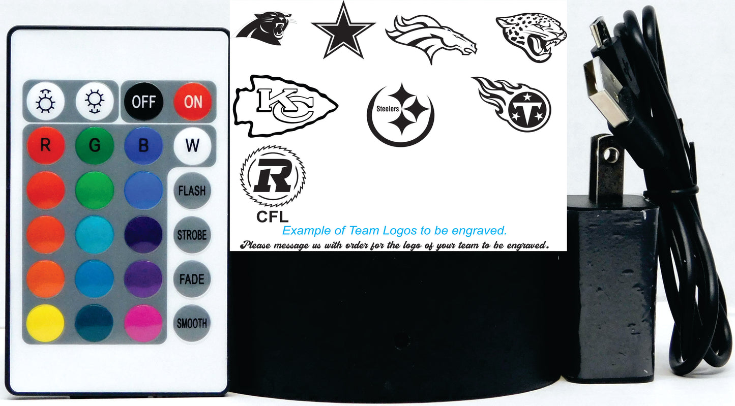 Pro League Football Helmet 3-D Optical Illusion Multicolored LED Lamp