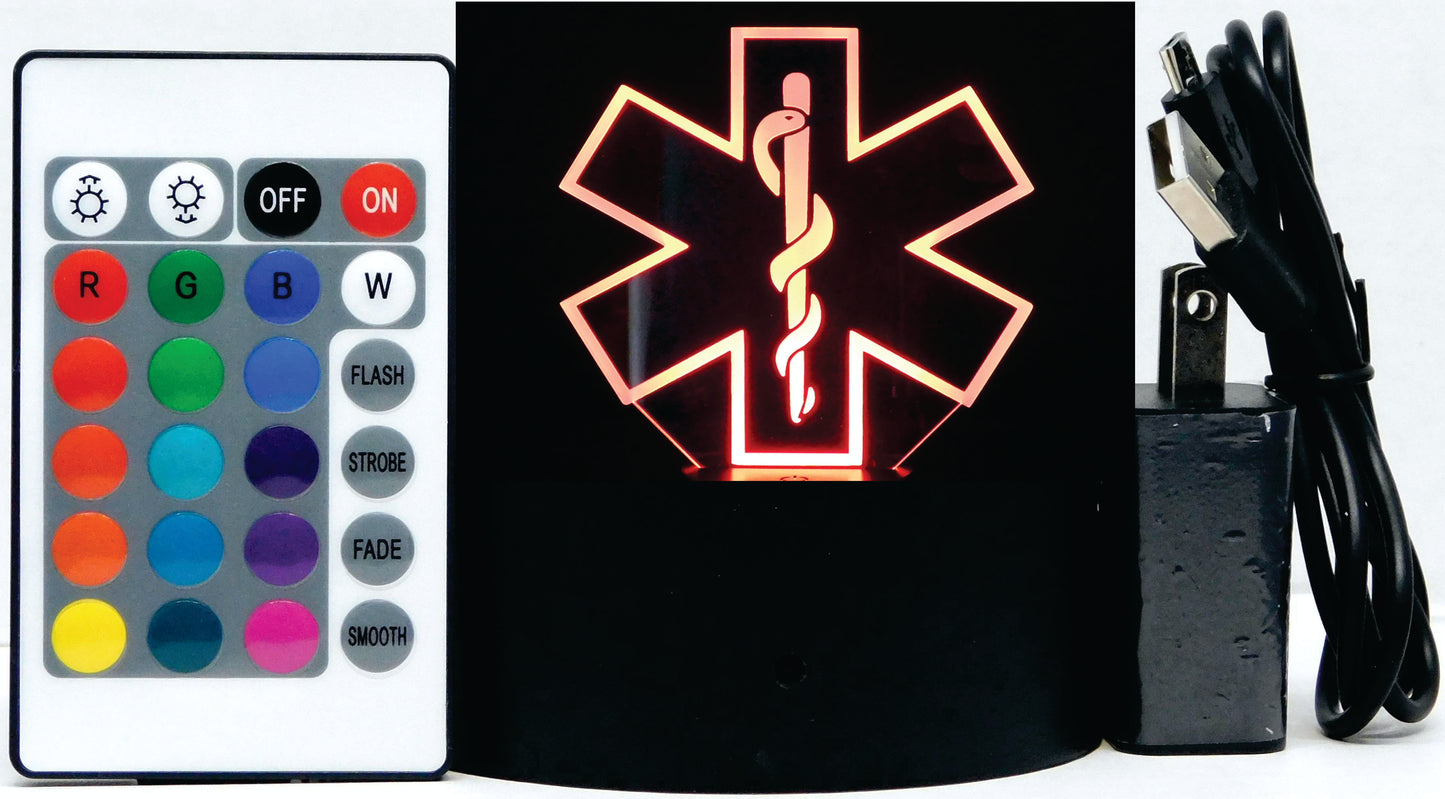 EMT Logo 3-D Optical Illusion Multicolored LED Lamp