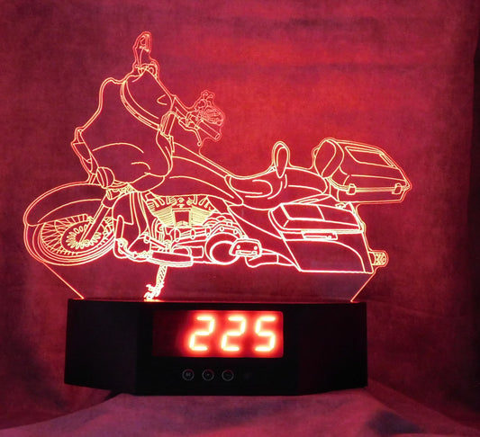 H-D Screaming Eagle 3-D Optical Illusion Multicolored LED Clock/Lamp