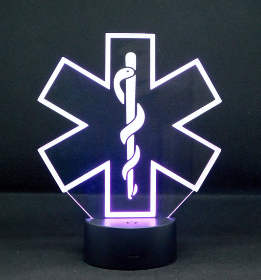 EMT Logo 3-D Optical Illusion Multicolored LED Lamp