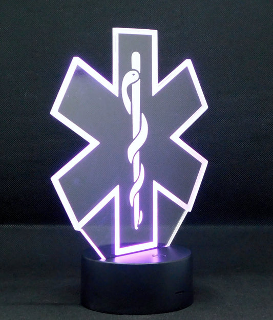 EMT Logo 3-D Optical Illusion Multicolored LED Lamp