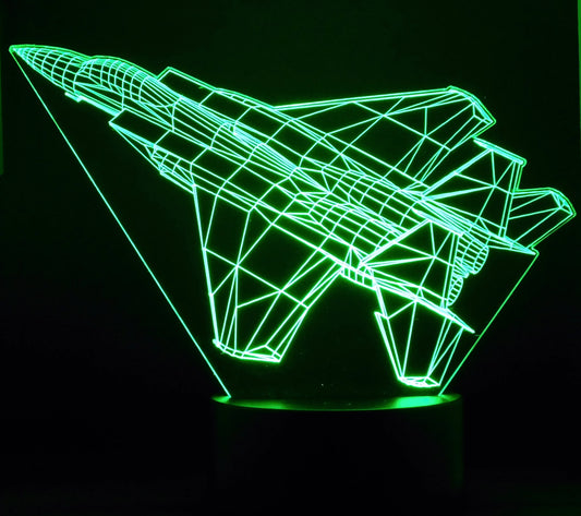 F-15c Fighter Jet 3-D Optical Illusion Multicolored LED Lamp