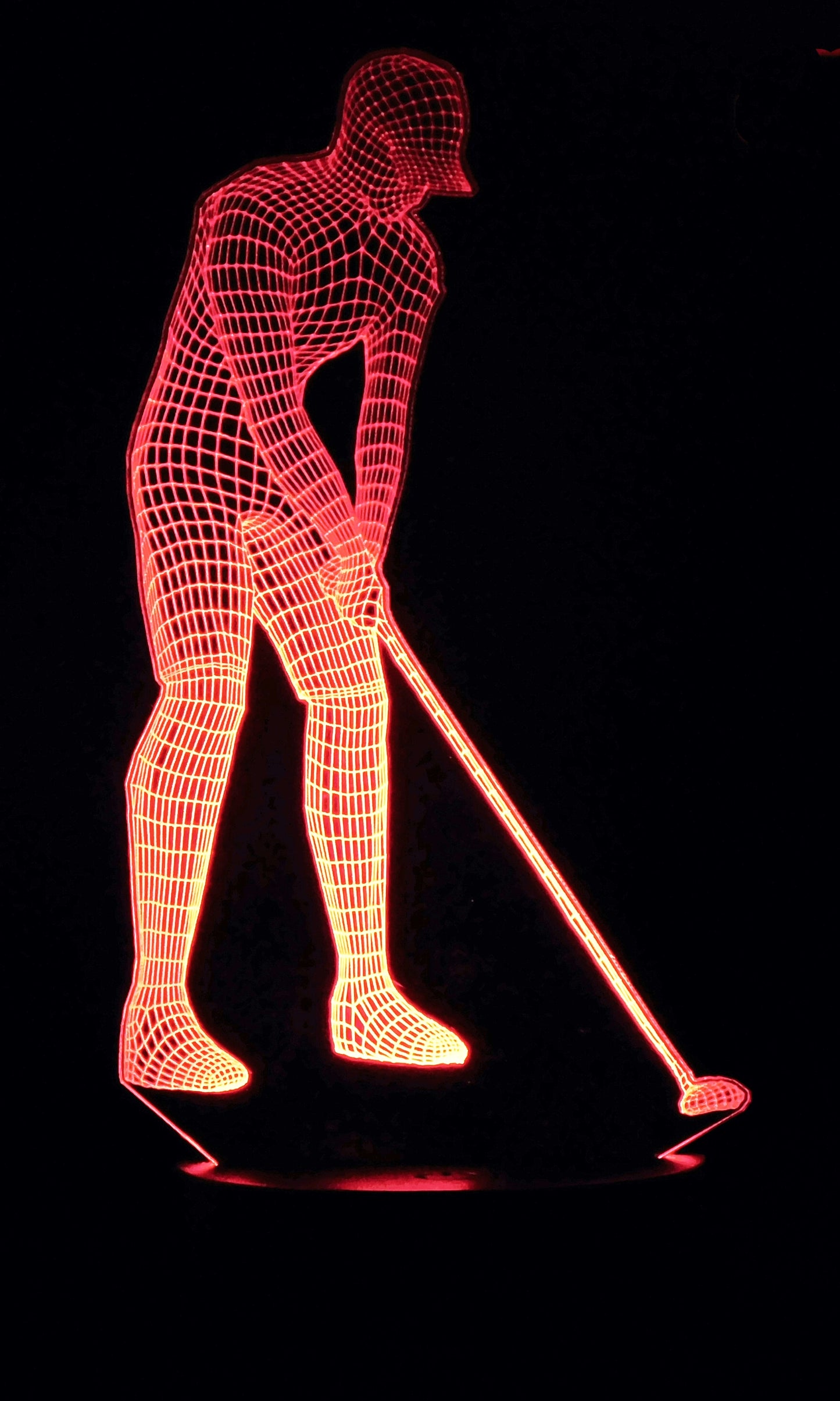 Golfer 3-D Optical Illusion Multicolored Light
