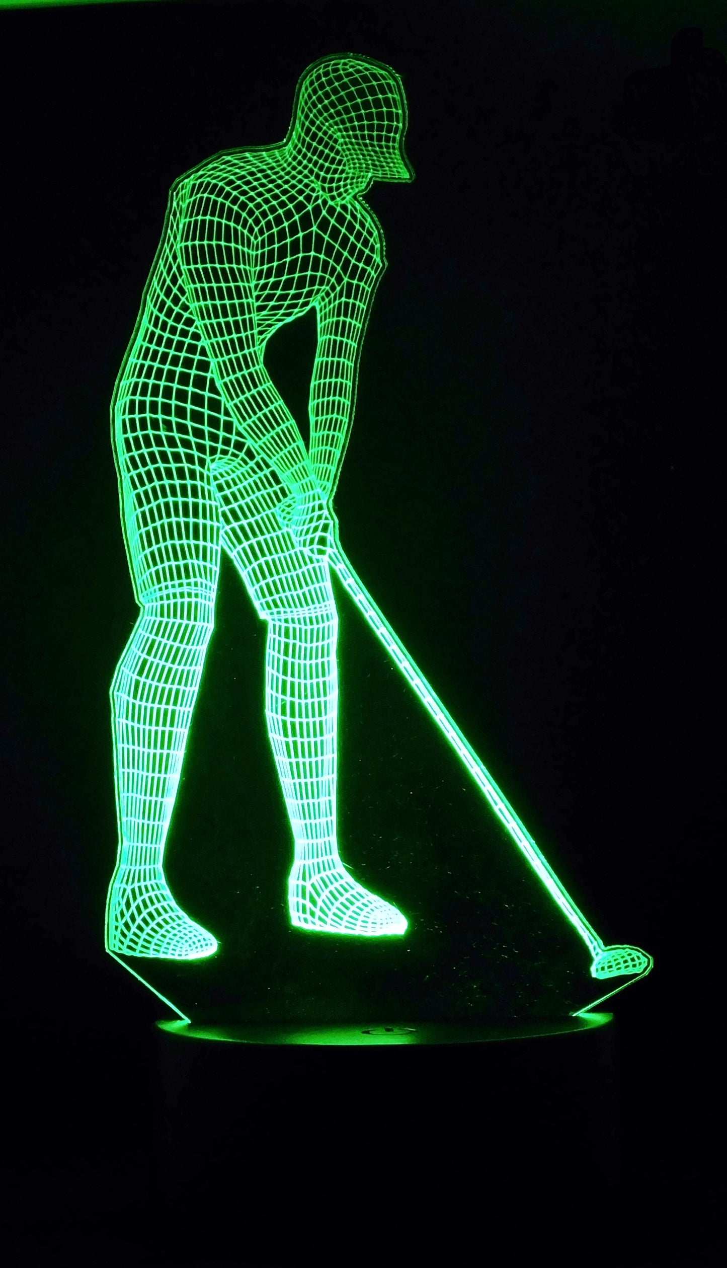 Golfer 3-D Optical Illusion Multicolored Light