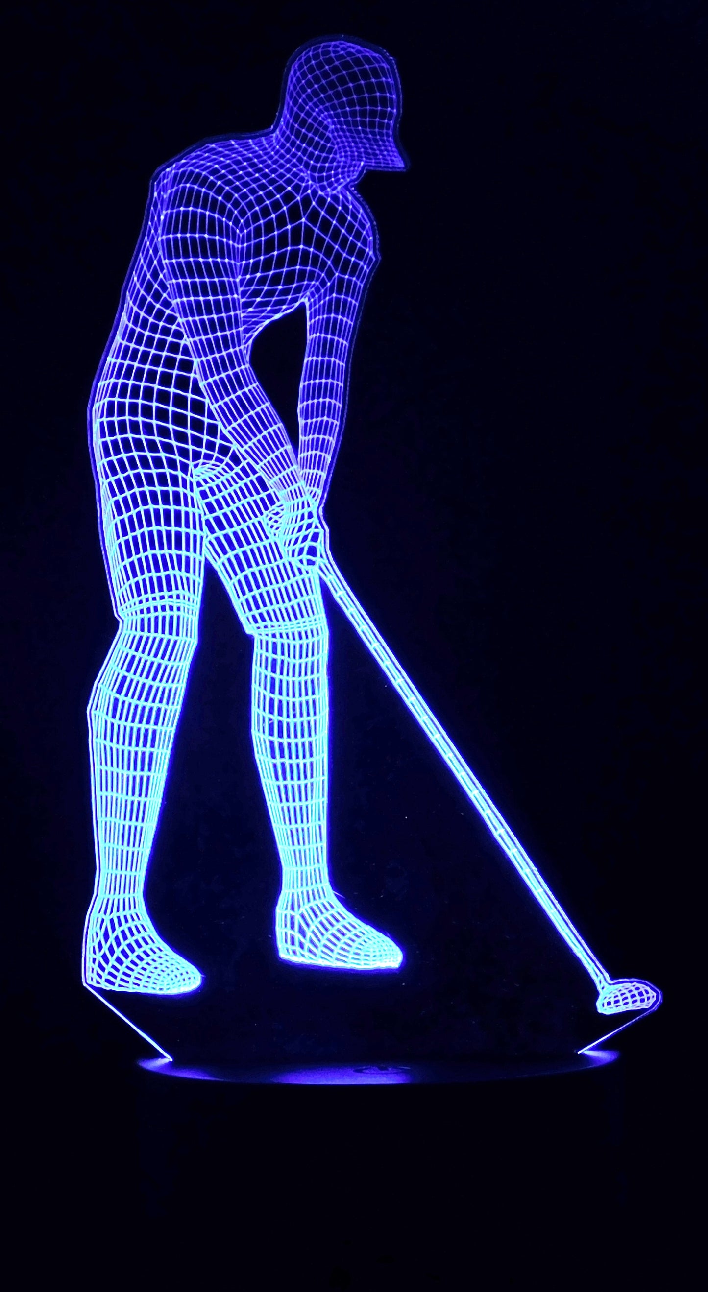 Golfer 3-D Optical Illusion Multicolored Light