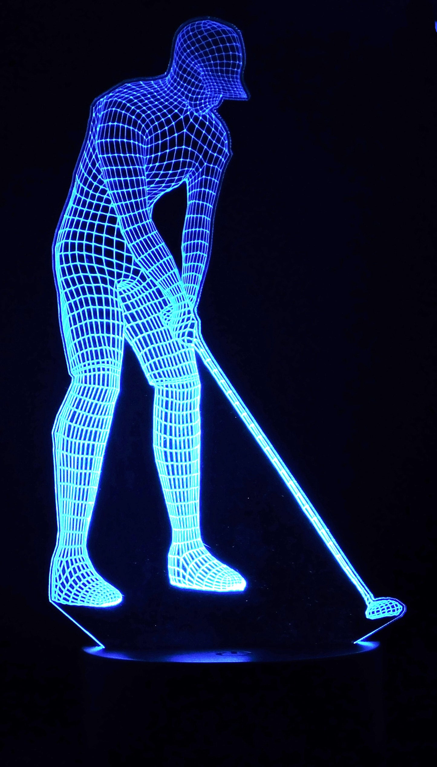 Golfer 3-D Optical Illusion Multicolored Light