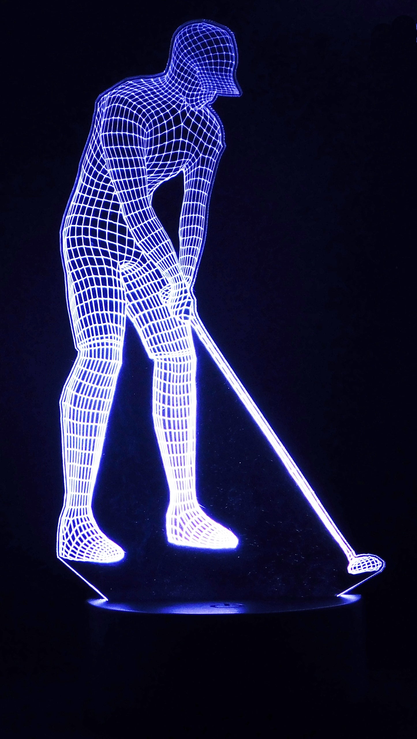 Golfer 3-D Optical Illusion Multicolored Light