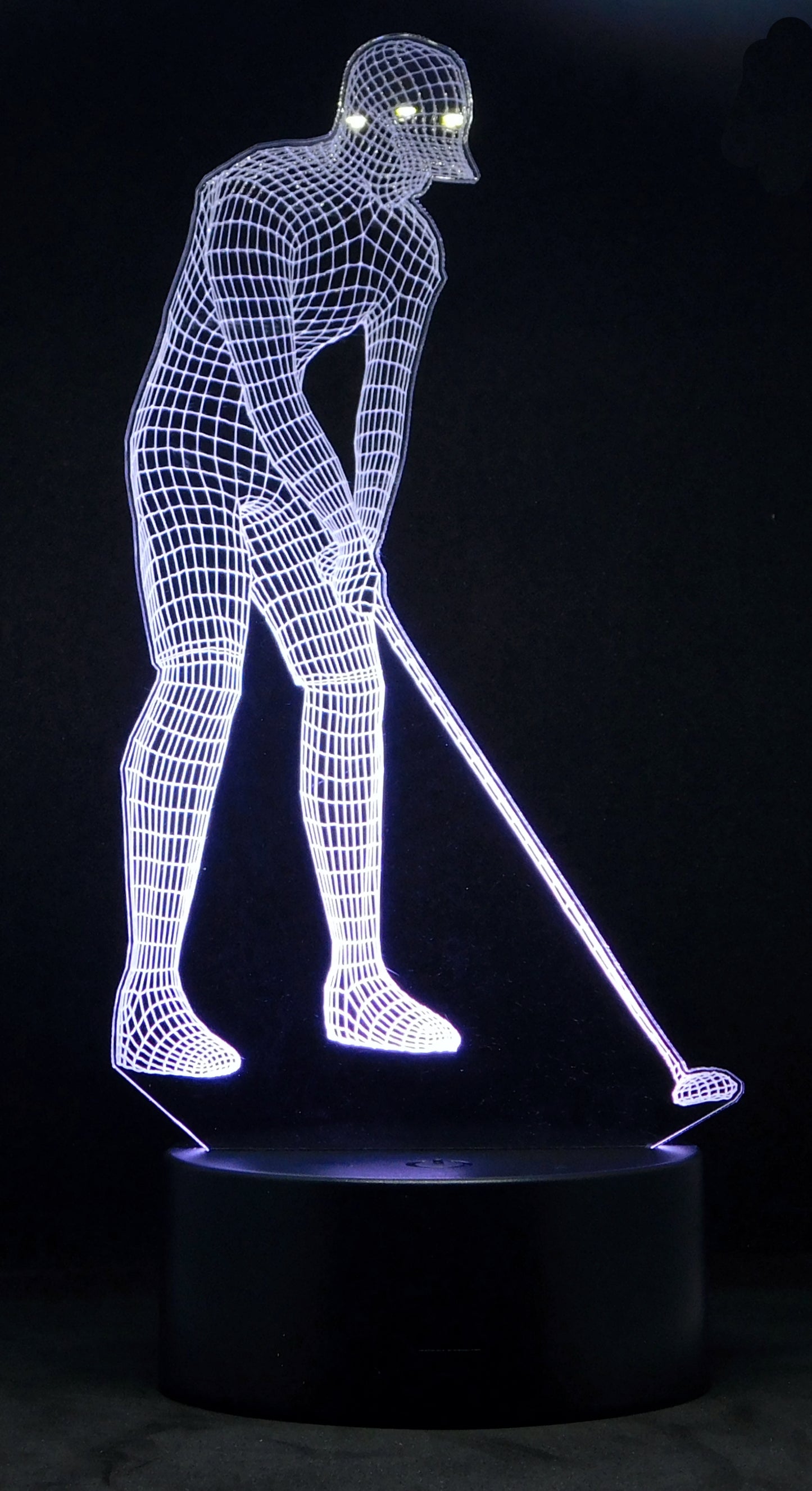 Golfer 3-D Optical Illusion Multicolored Light