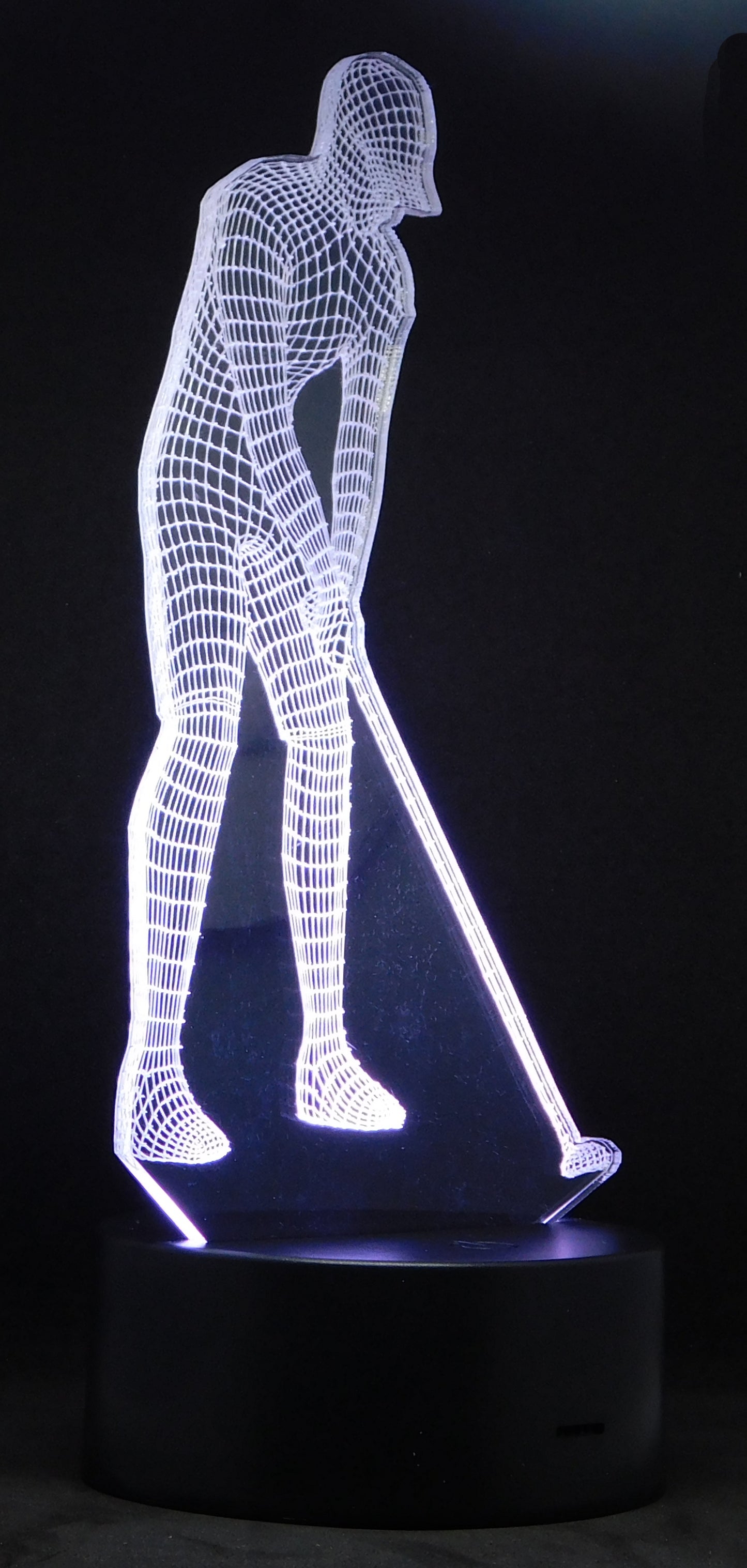 Golfer 3-D Optical Illusion Multicolored Light