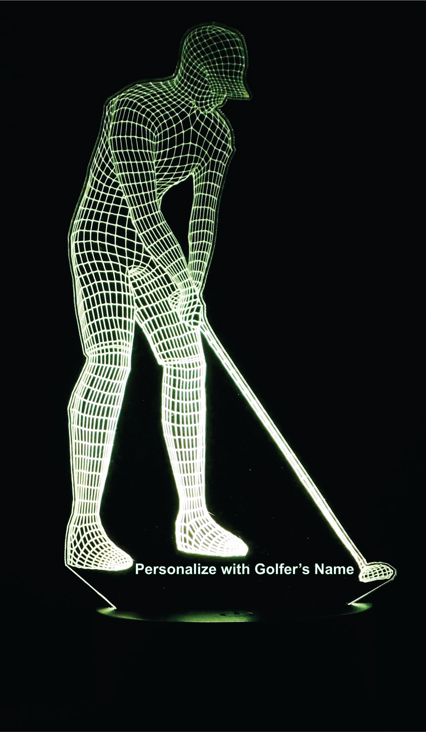 Golfer 3-D Optical Illusion Multicolored Light
