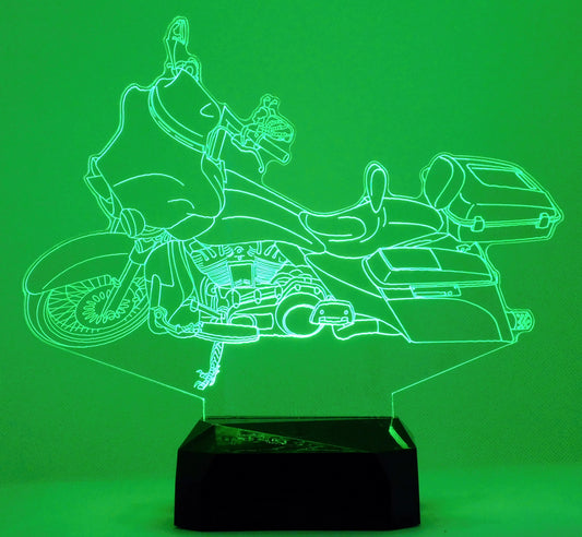 H-D Screaming Eagle 3-D Optical Illusion Multicolored LED Clock/Lamp