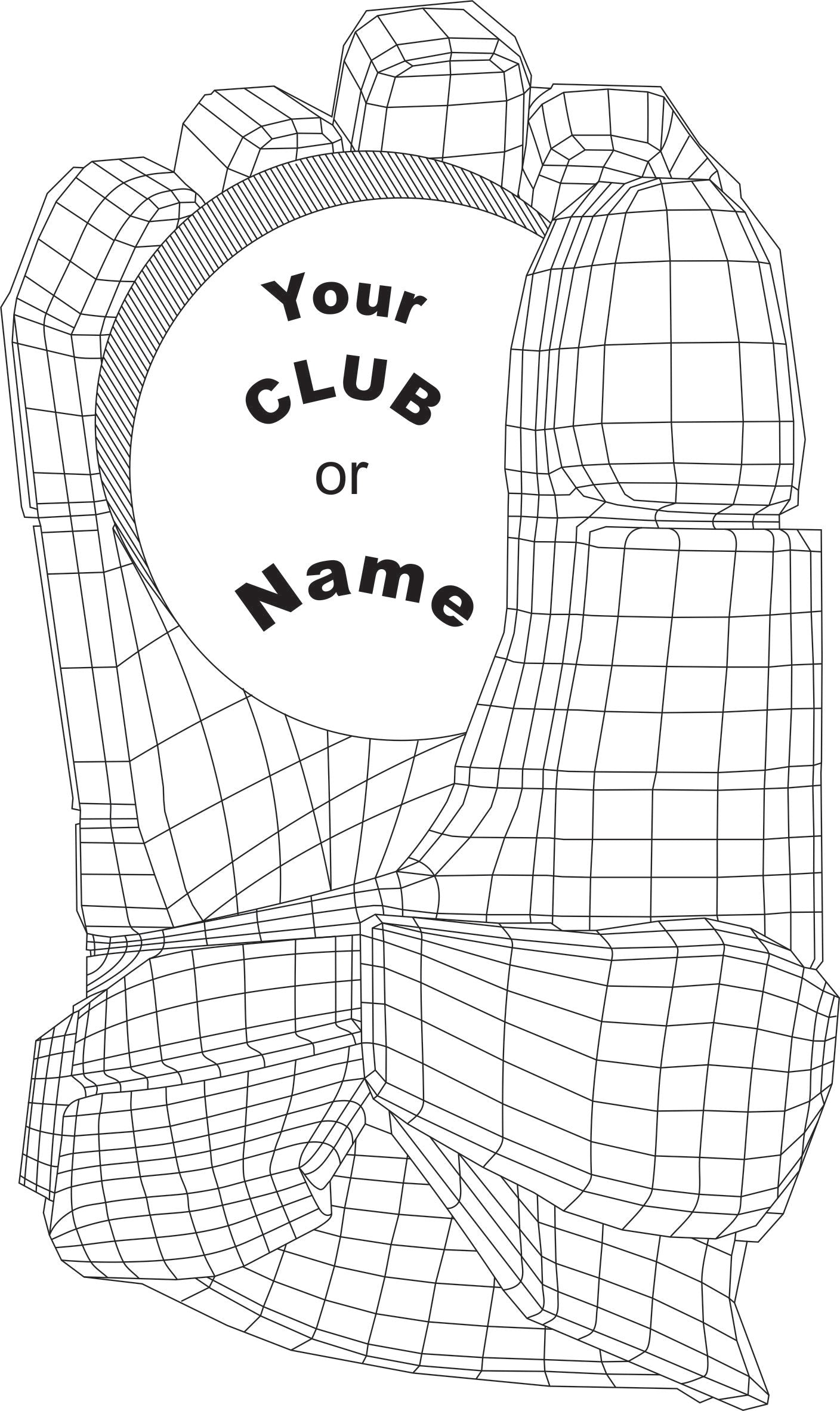 Hockey Glove 3-D Optical Illusion Multicolored Light