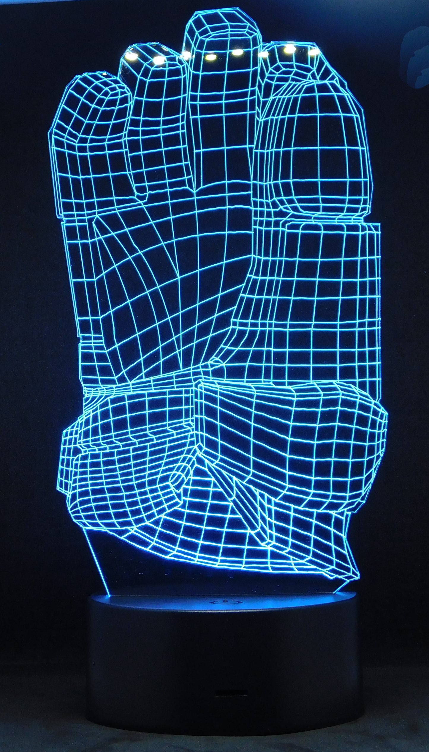 Hockey Glove 3-D Optical Illusion Multicolored Light