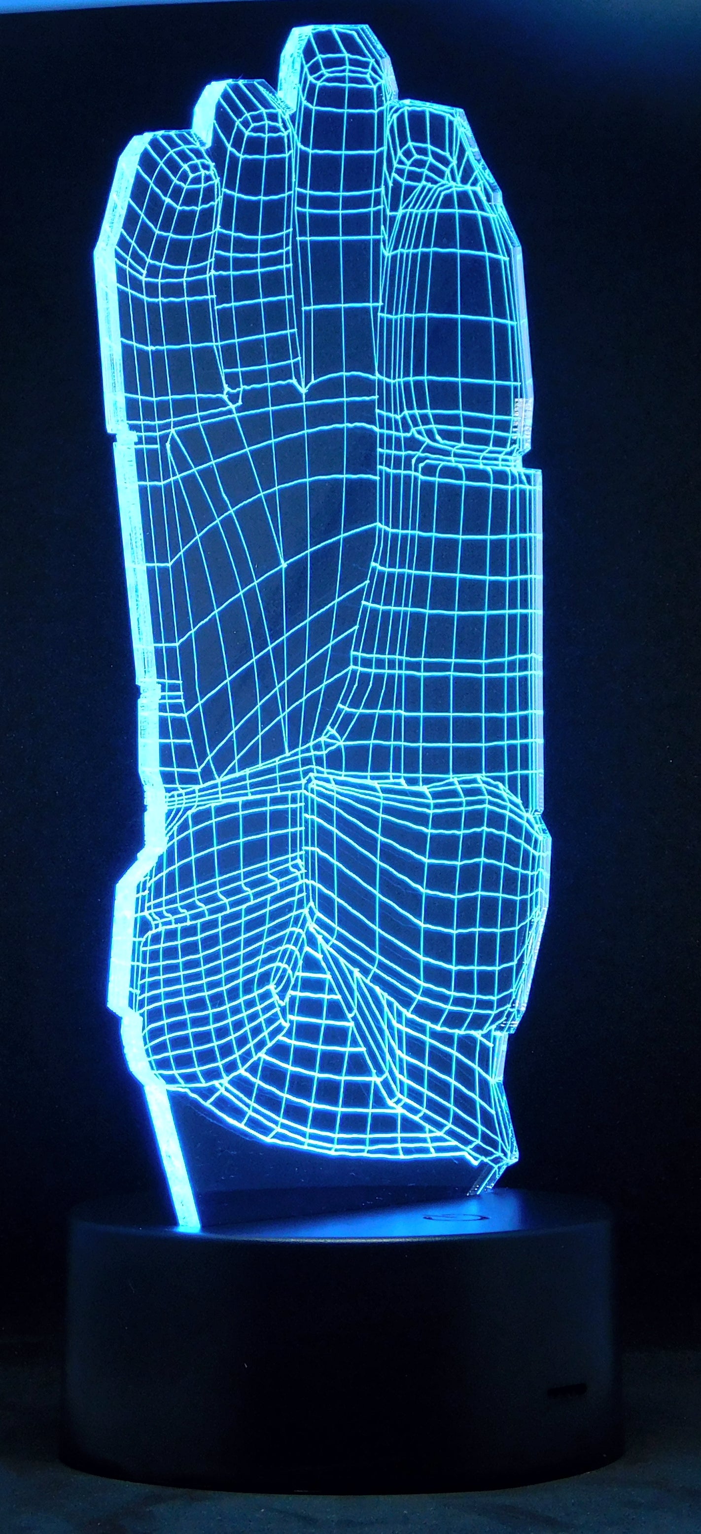 Hockey Glove 3-D Optical Illusion Multicolored Light