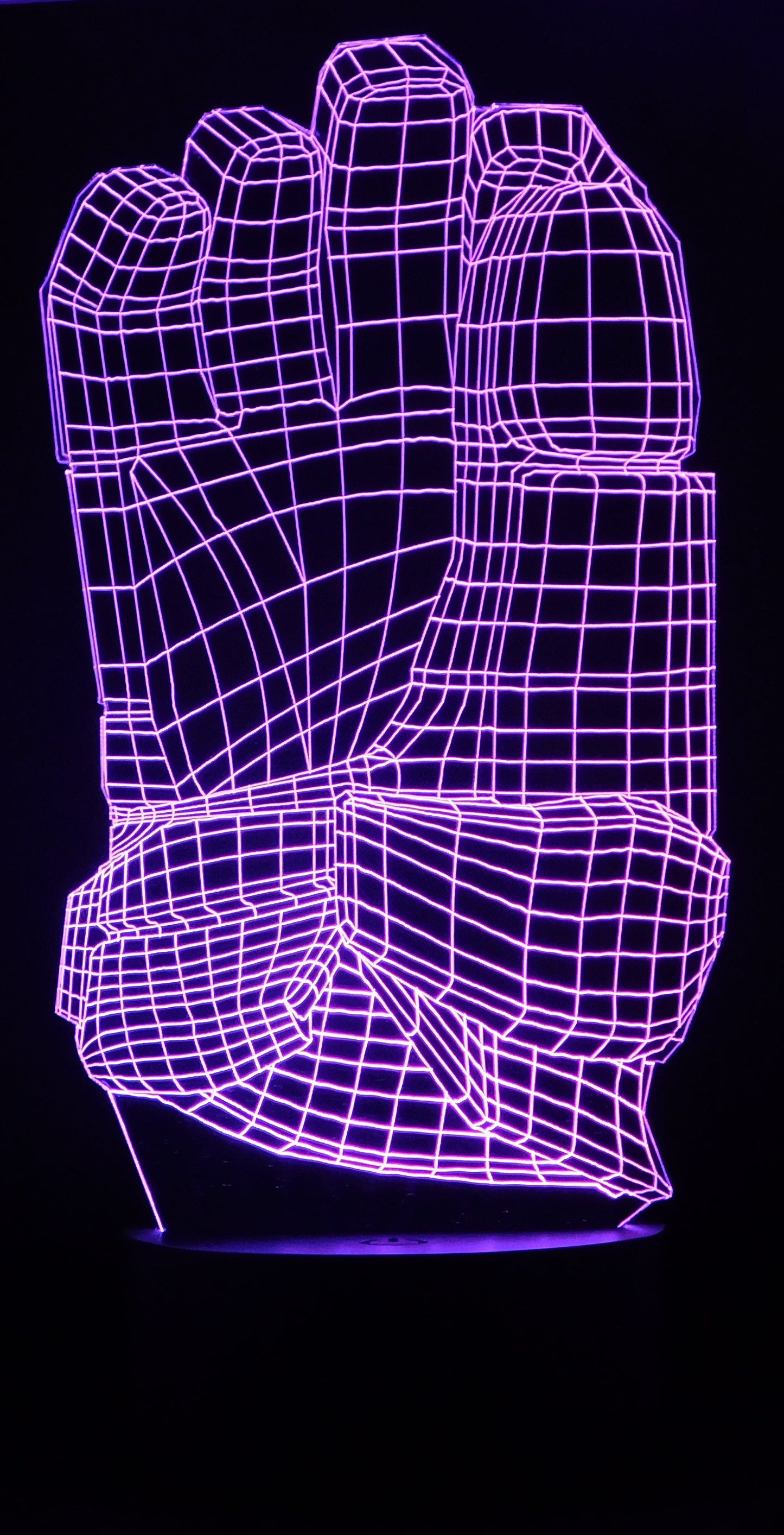 Hockey Glove 3-D Optical Illusion Multicolored Light