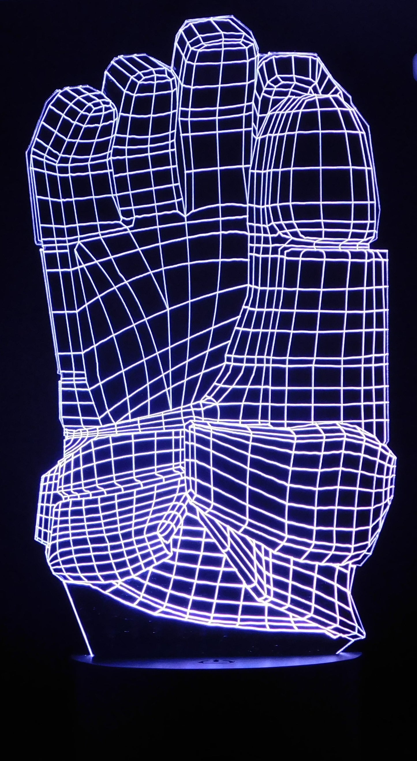 Hockey Glove 3-D Optical Illusion Multicolored Light