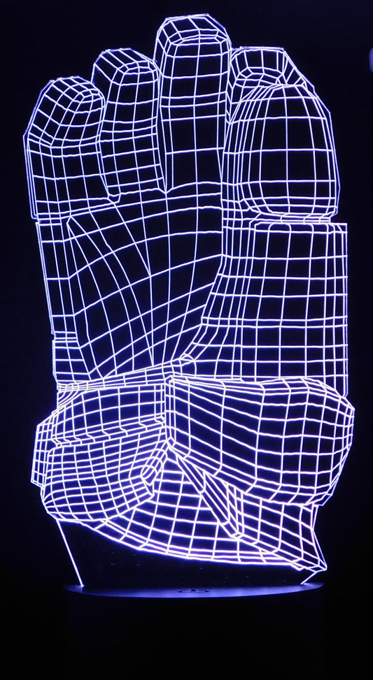 Hockey Glove 3-D Optical Illusion Multicolored Light