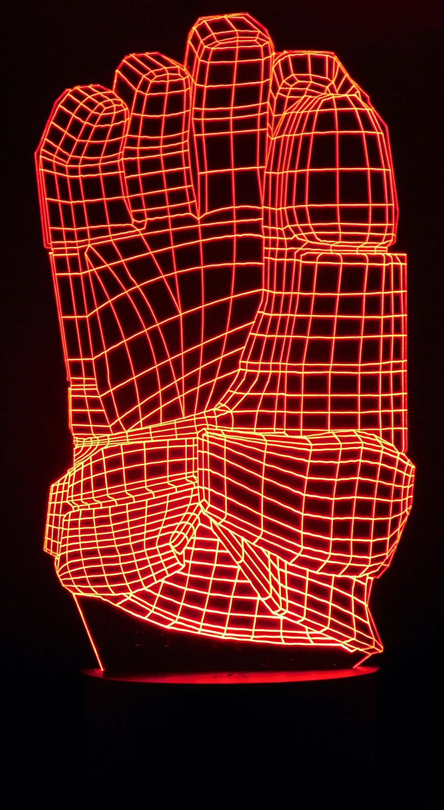 Hockey Glove 3-D Optical Illusion Multicolored Light