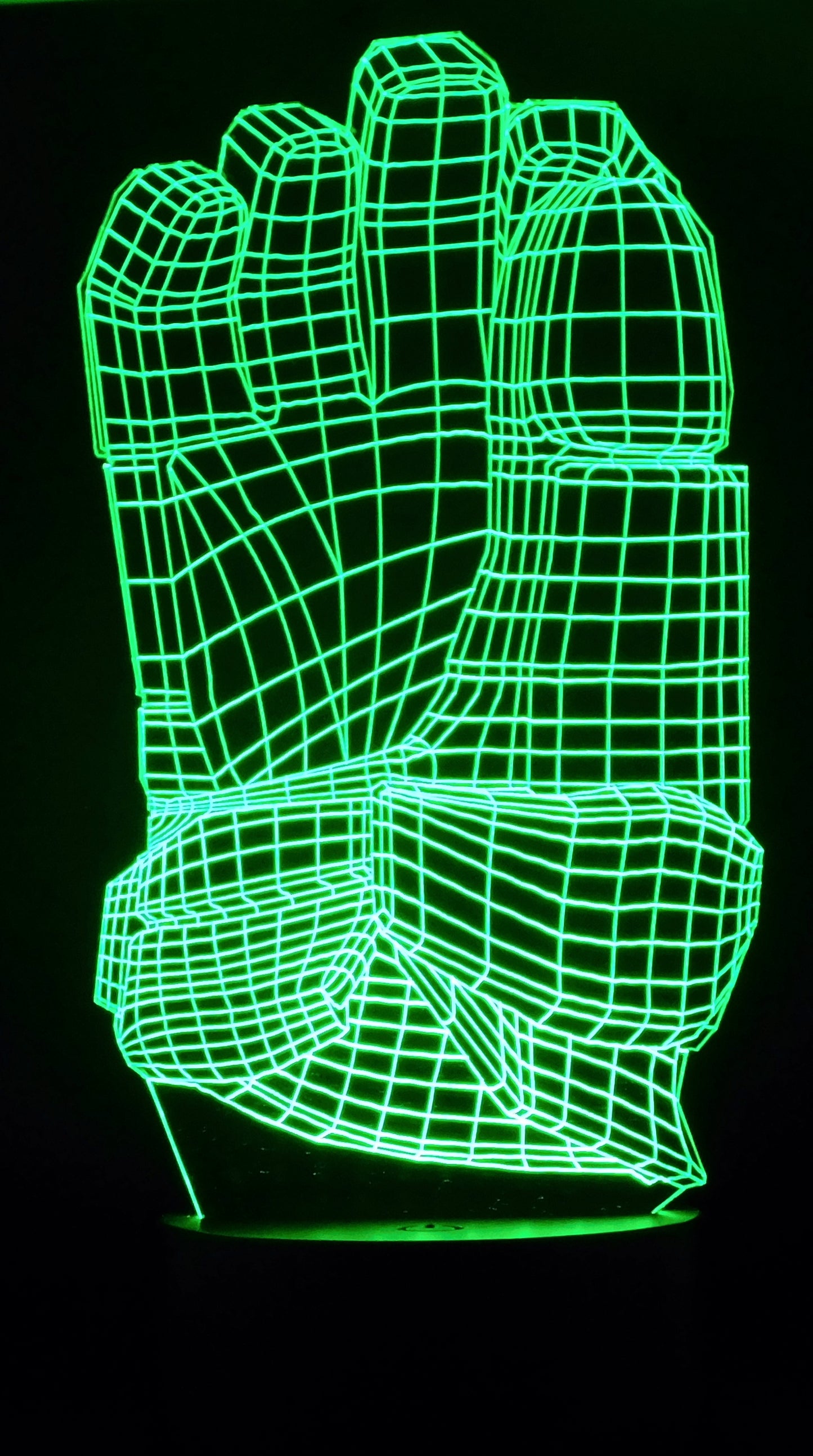 Hockey Glove 3-D Optical Illusion Multicolored Light