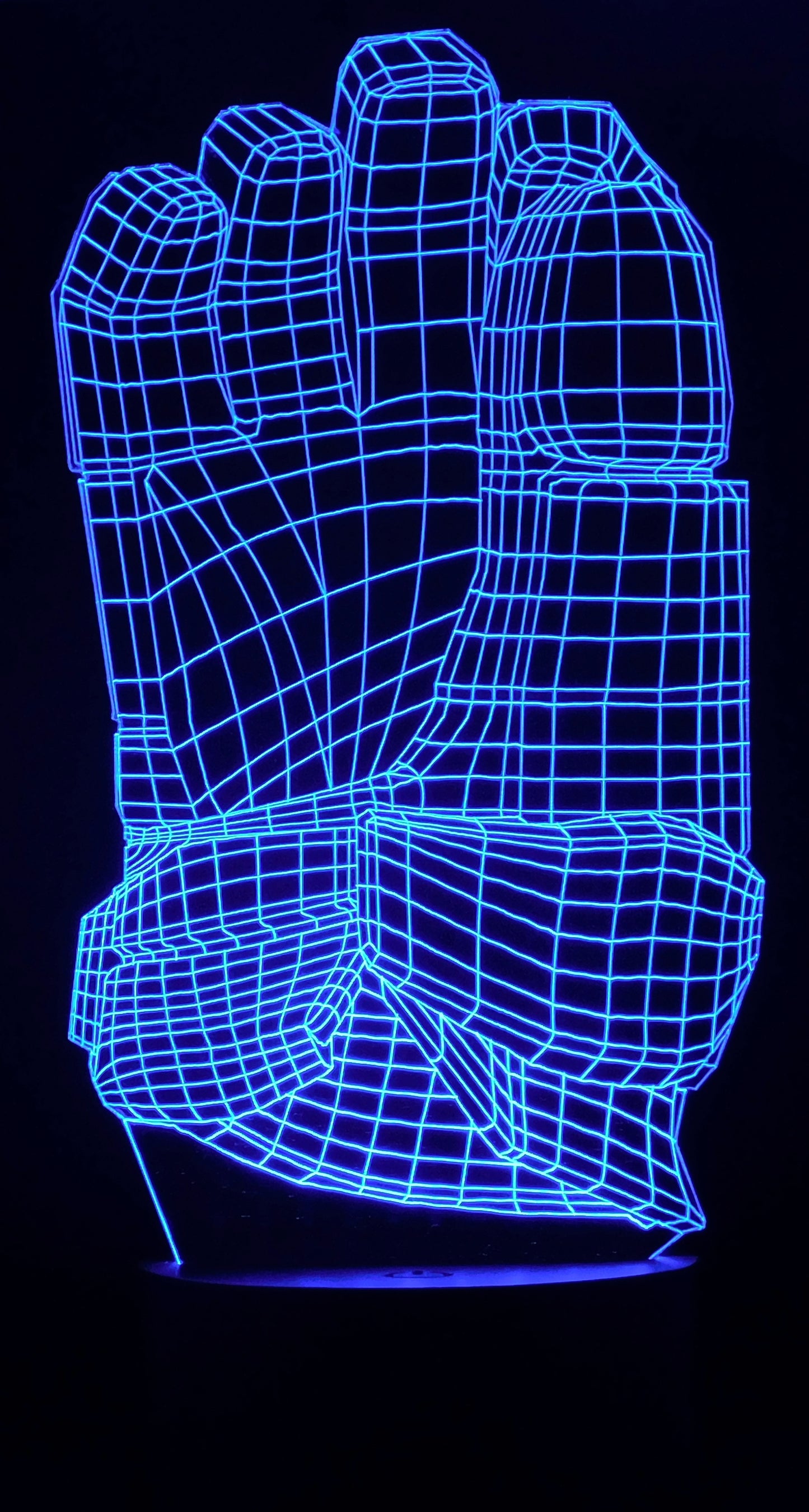 Hockey Glove 3-D Optical Illusion Multicolored Light