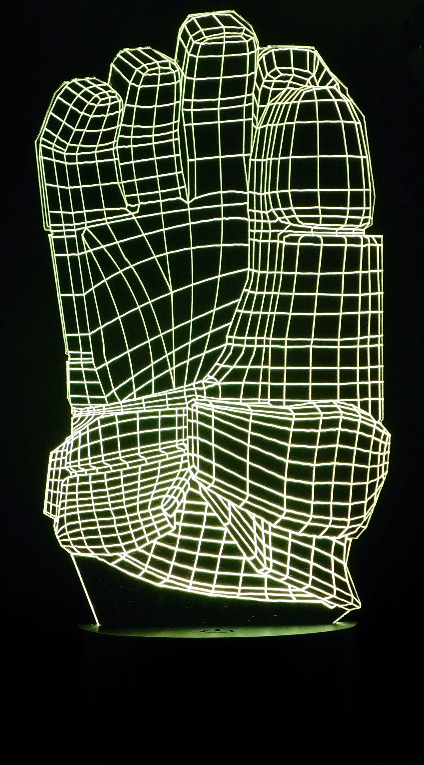 Hockey Glove 3-D Optical Illusion Multicolored Light