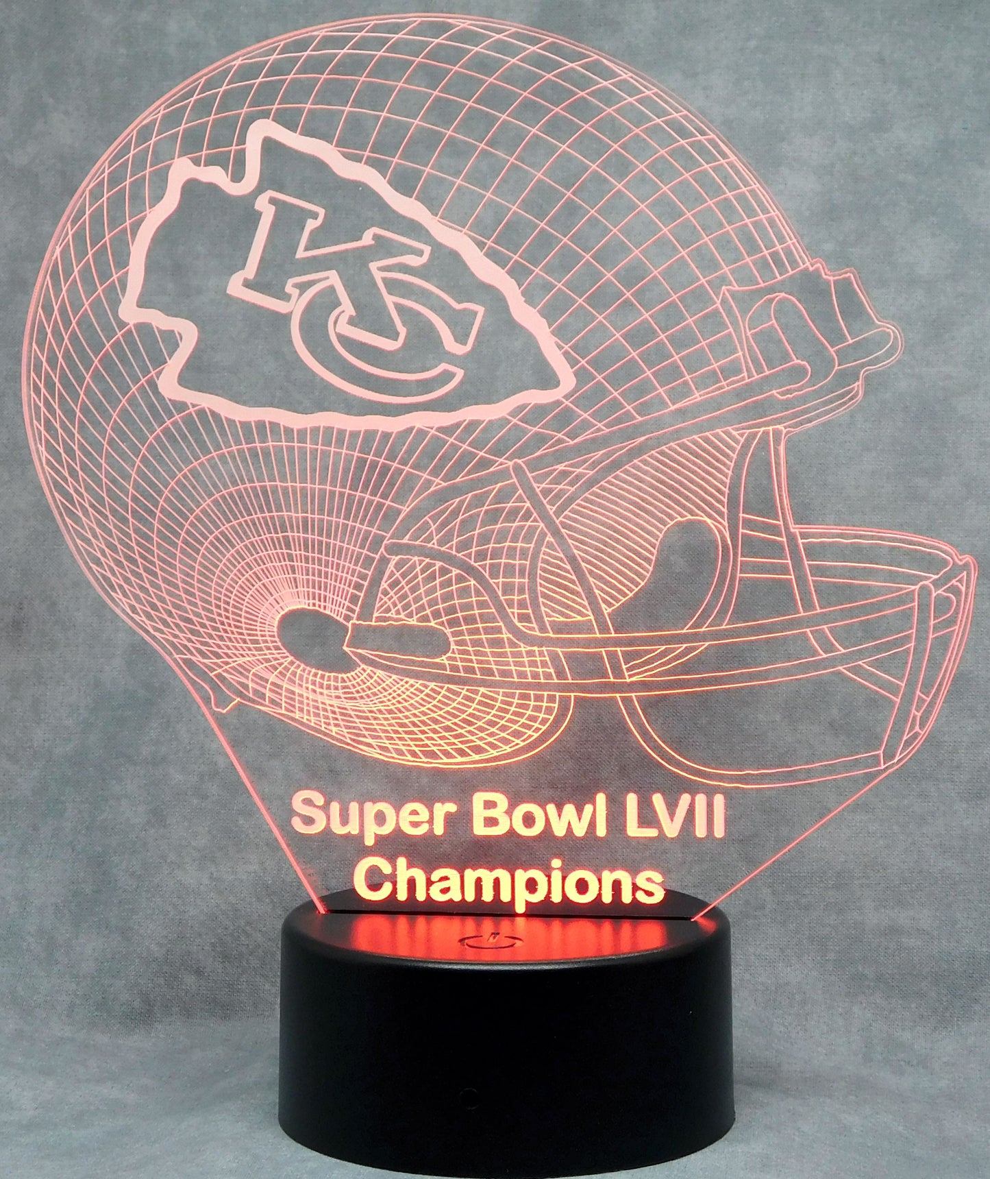 Kansas City Chiefs Football Helmet 3-D Optical Illusion Multicolored LED Lamp