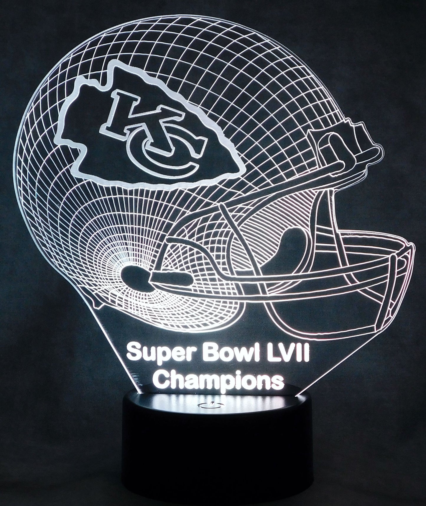 Kansas City Chiefs Football Helmet 3-D Optical Illusion Multicolored LED Lamp