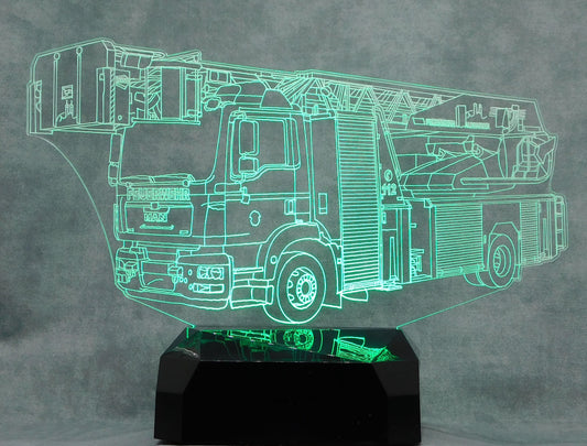 Fire Engine Ladder Truck 3-D Optical Illusion Multicolored Light