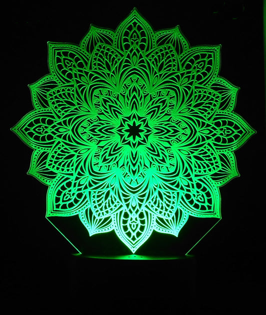 Mandala 3-D Optical Illusion Multicolored Light