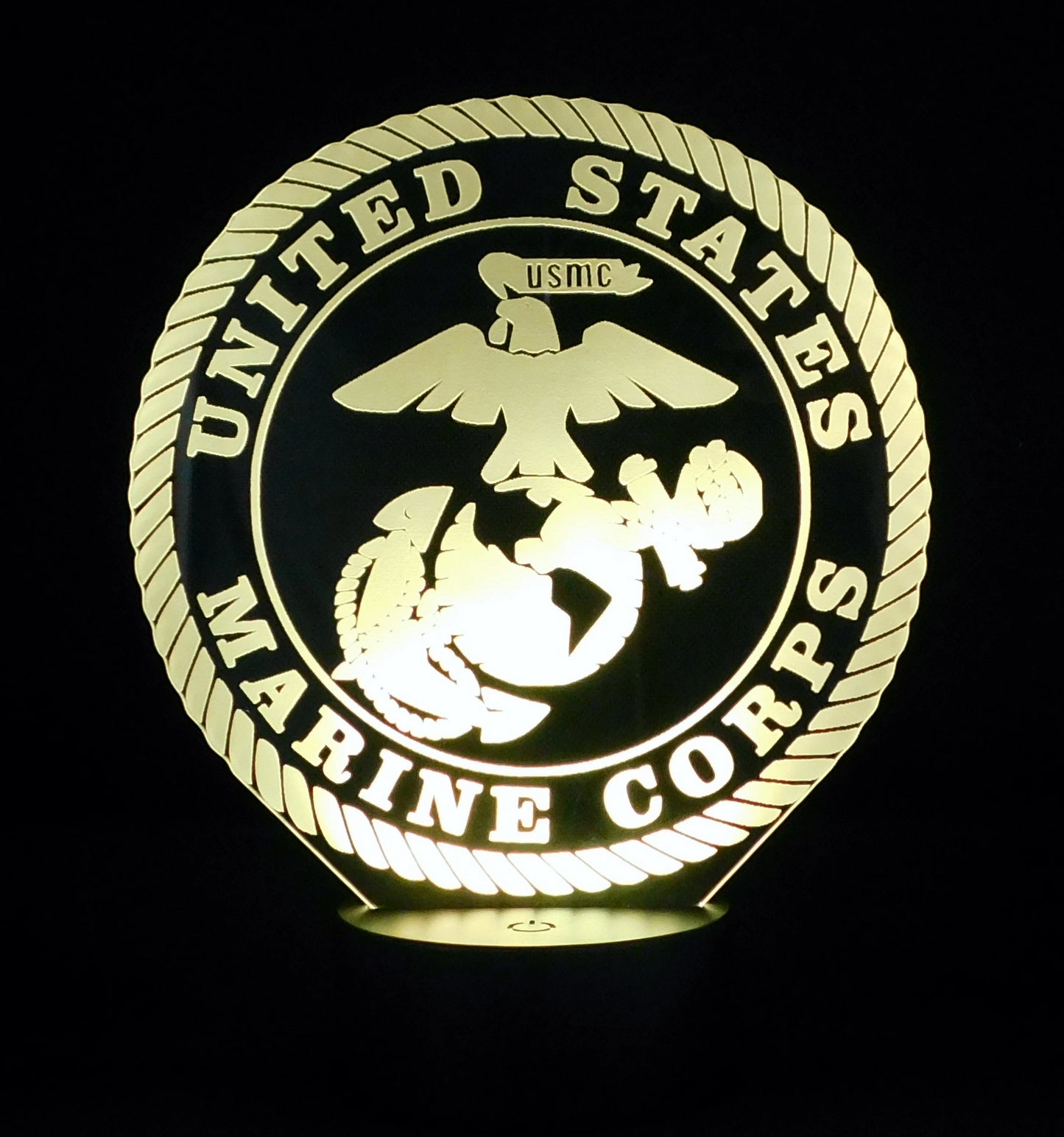 Marines Logo 3-D Optical Illusion Multicolored LED Lamp