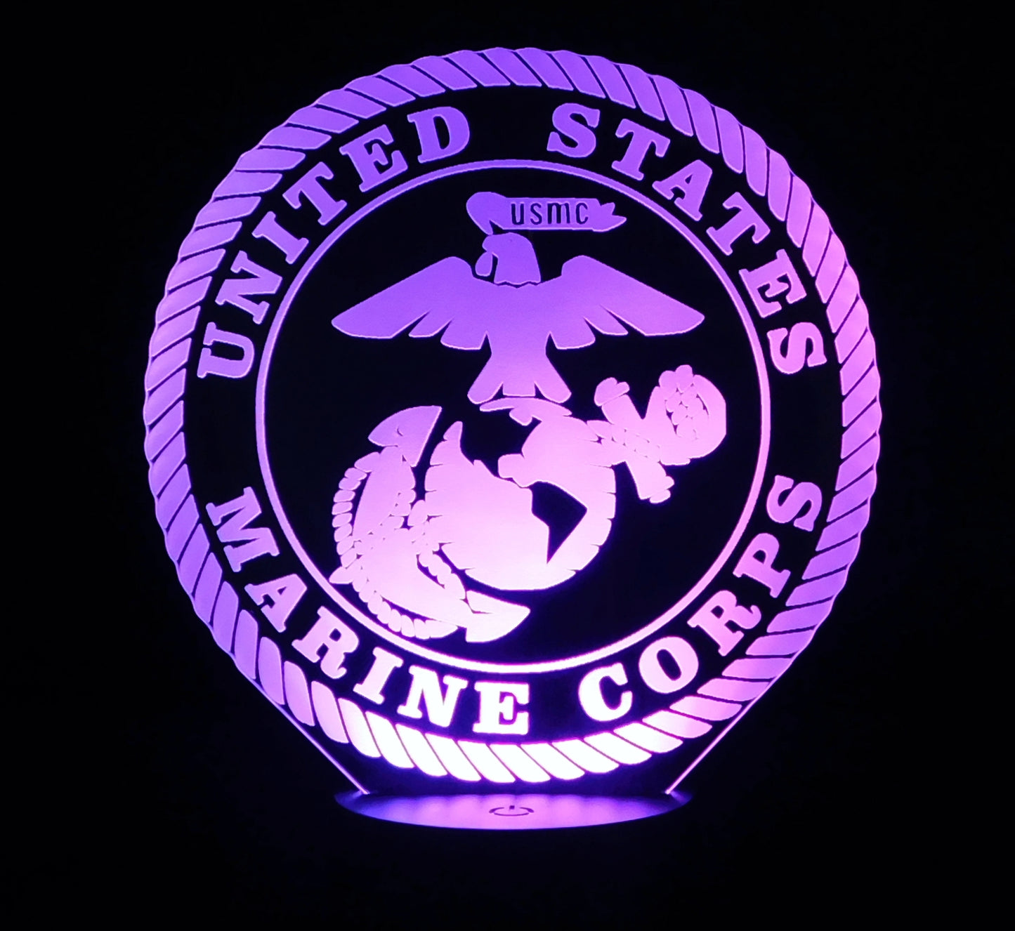Marines Logo 3-D Optical Illusion Multicolored LED Lamp