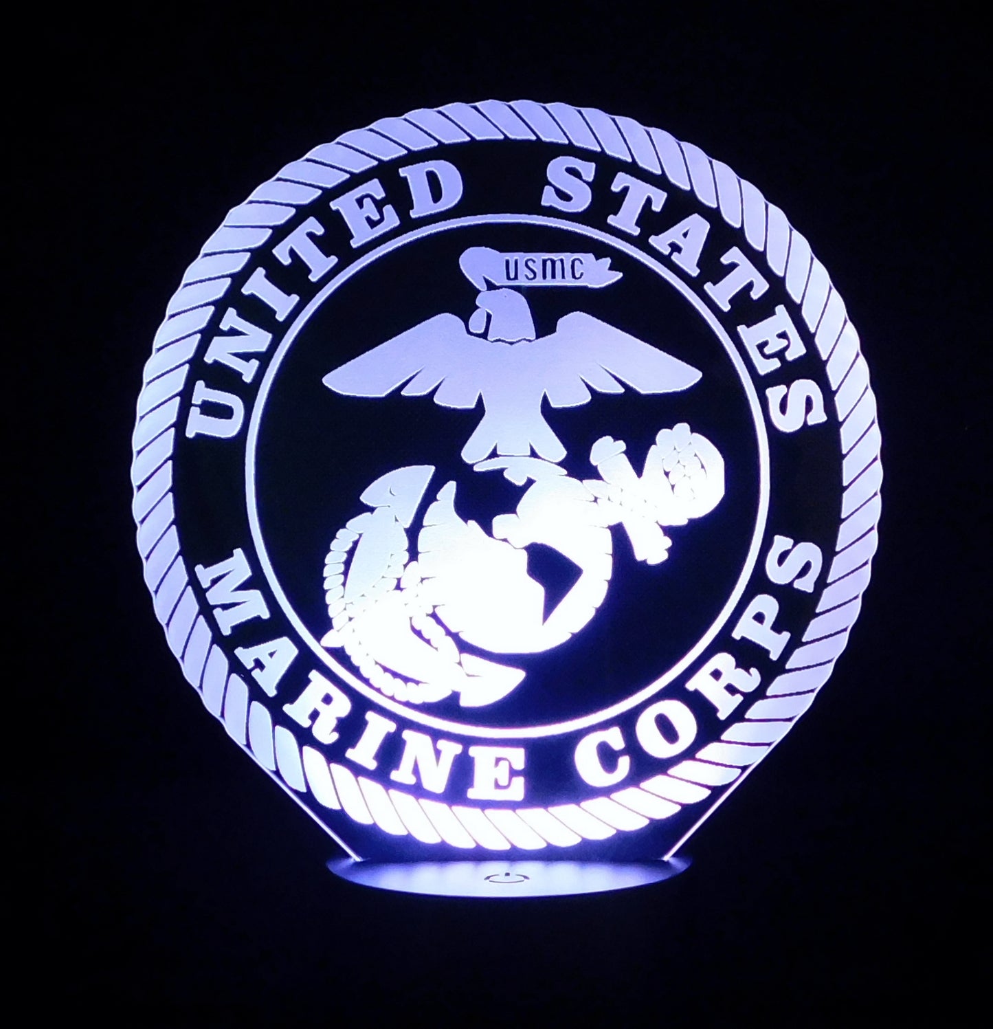Marines Logo 3-D Optical Illusion Multicolored LED Lamp