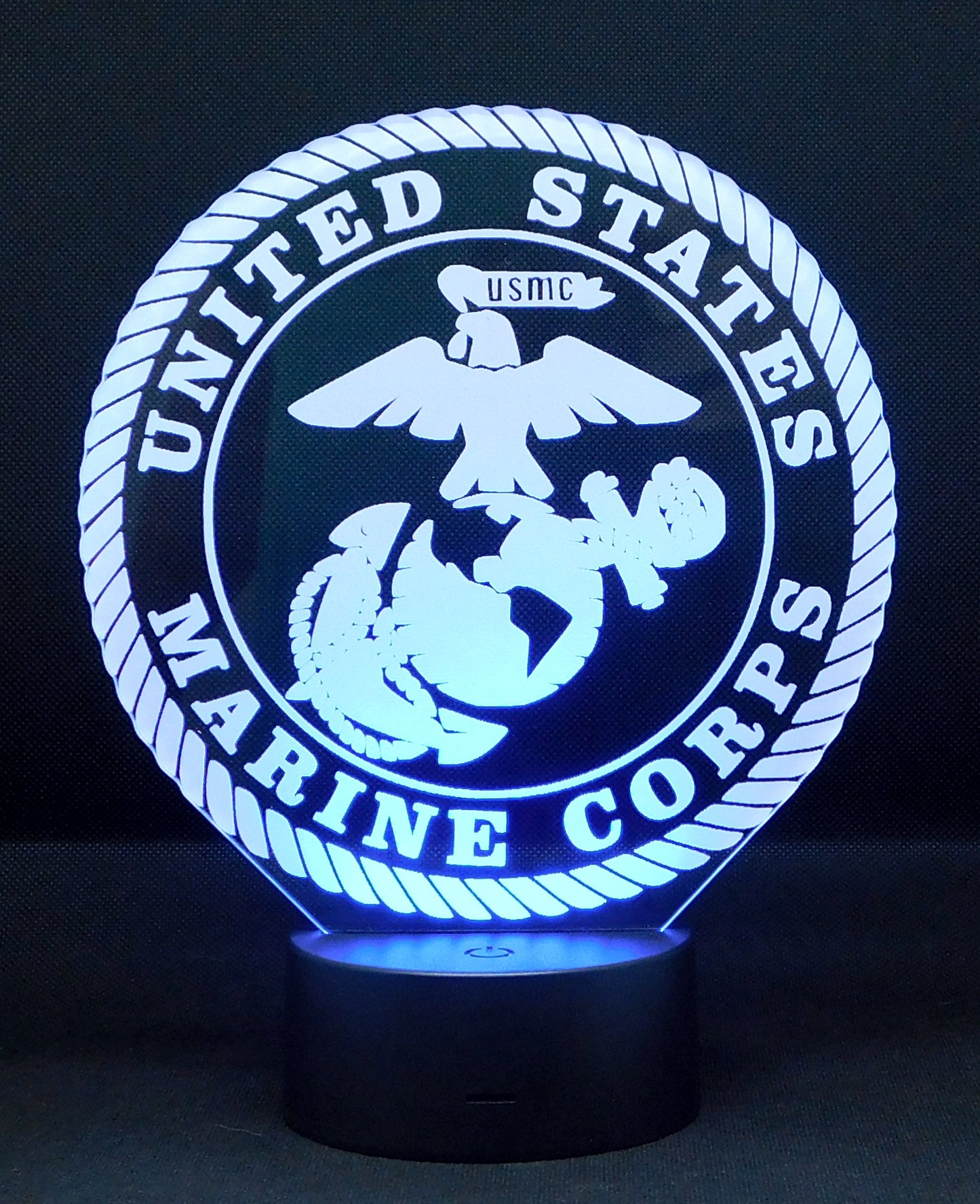 Marines Logo 3-D Optical Illusion Multicolored LED Lamp