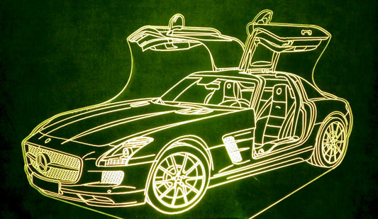 Mercedes 2013 SLS 3-D Optical Illusion Multicolored Light