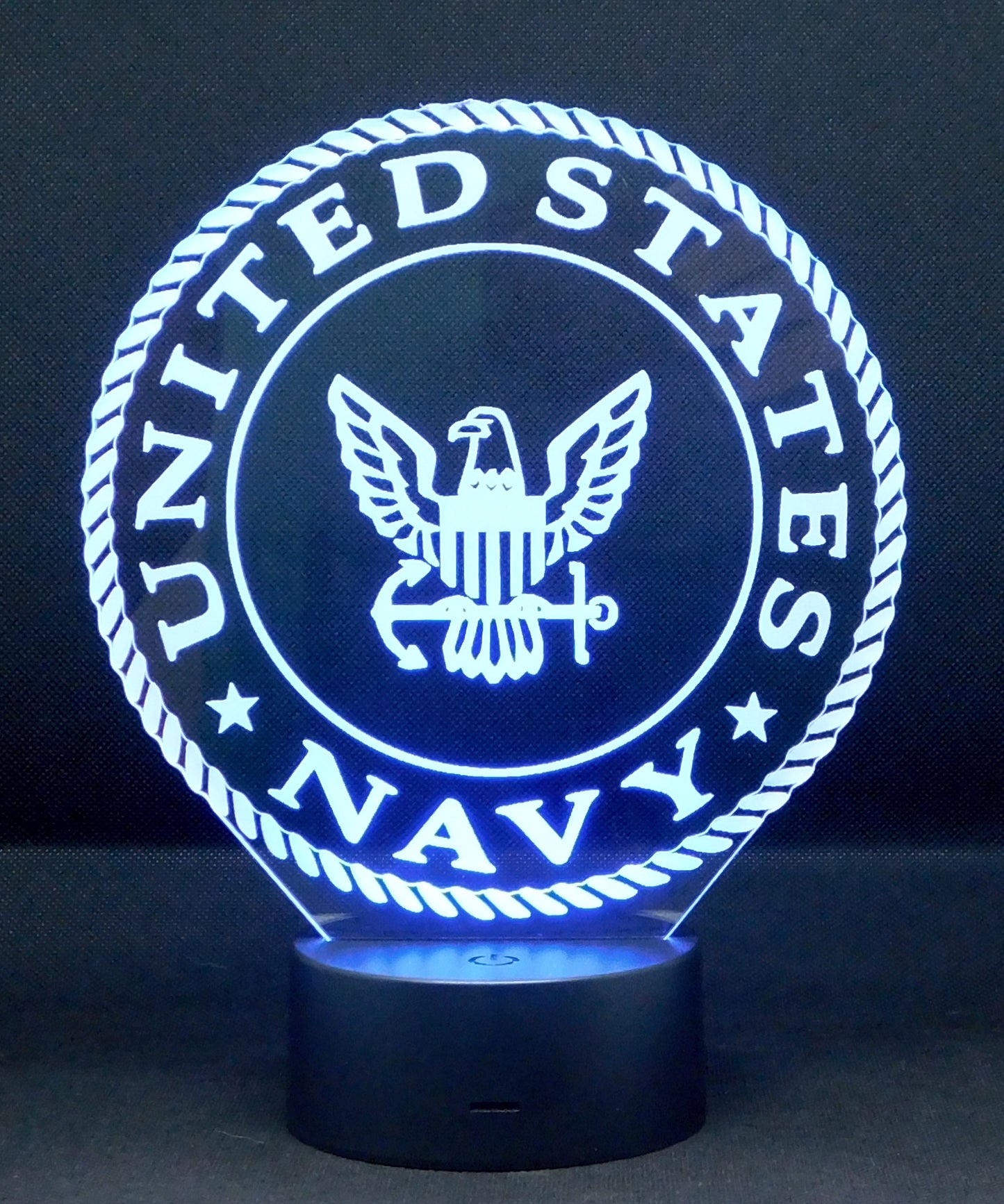 Navy Logo 3-D Optical Illusion Multicolored LED Lamp