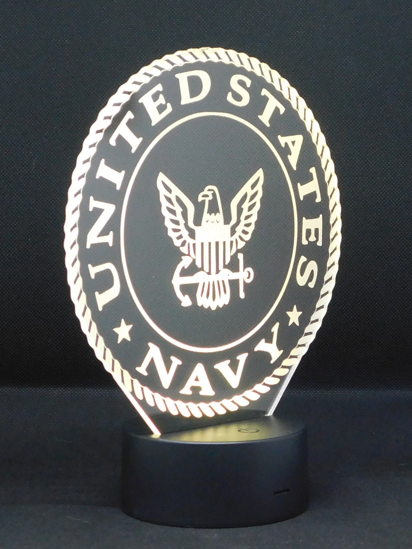 Navy Logo 3-D Optical Illusion Multicolored LED Lamp